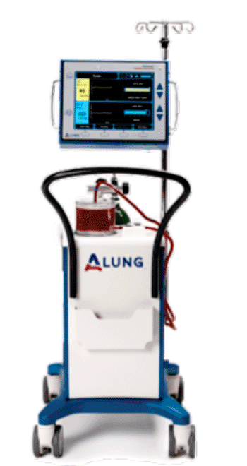 Imagen: El Sistema de Respiración Asistida (SRA) Hemolung (Fotografía cortesía de ALung Technologies).